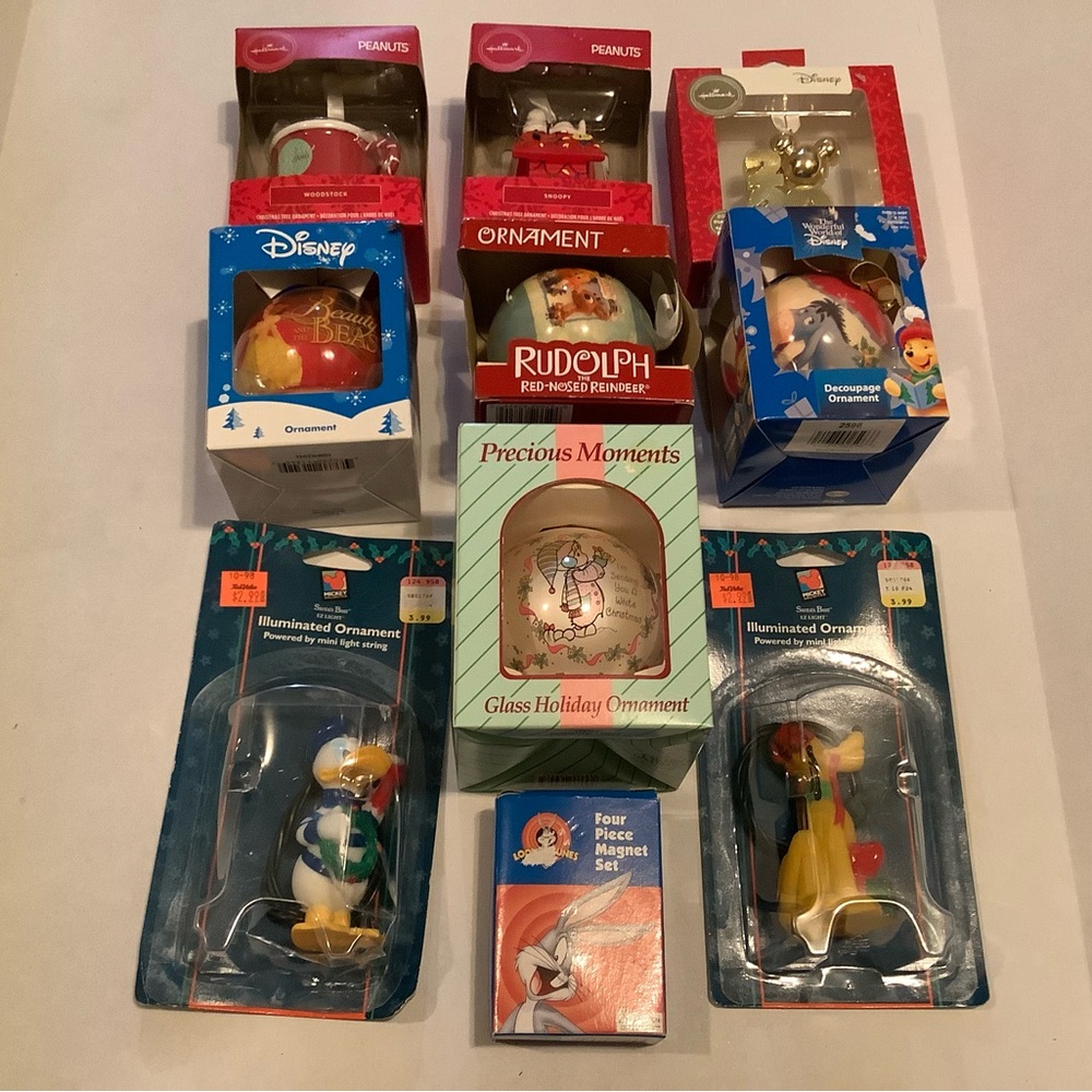 Disney and Rudolph Holiday Ornament Set This is a lot of Mix Disney Ornaments 10
